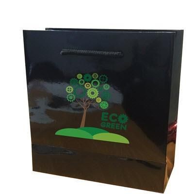 Picture of WALTON GLOSS BLACK LAMINATED MINI GIFT CARRIER BAG