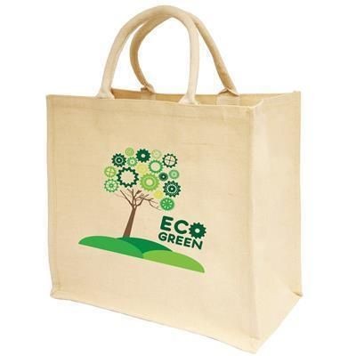 Picture of LARGE NATURAL JUCO SHOPPER TOTE BAG FOR LIFE with Large Gusset