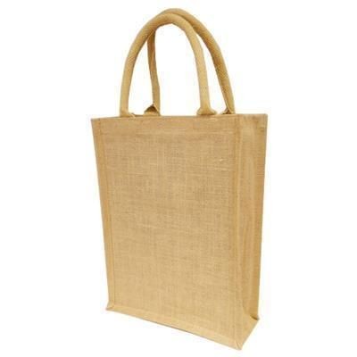 Picture of OVERSIZE A4 GIFT NATURAL JUTE SHOPPER TOTE BAG with 40cm Handles