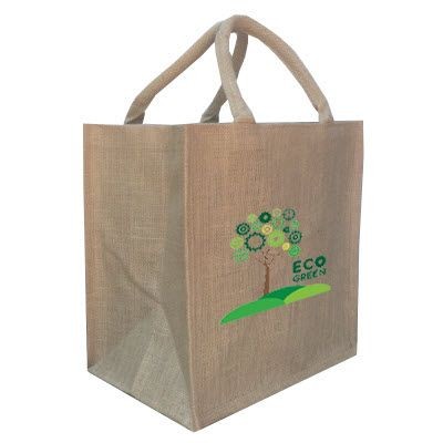 Picture of REUSABLE TATTON ECO FRIENDLY JUTE SHOPPER TOTE BAG FOR LIFE