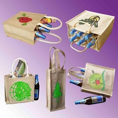 Picture of TATTON JUTE DOUBLE GIFT BOTTLE BAG.