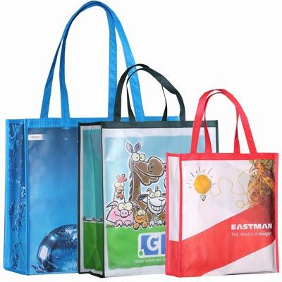 Picture of KNOWSLEY GLOSSY LAMINATED NON WOVEN BIG SHOPPER TOTE BAG FOR LIFE with Nylon Handles