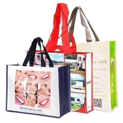 Picture of KNOWSLEY GLOSSY LAMINATED NON WOVEN BIG SHOPPER TOTE BAG FOR LIFE with Nylon Handles