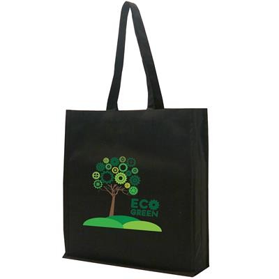 Picture of KNOWSLEY NON WOVEN POLYPROPYLENE BAG in Black with Long Handles and Gusset.