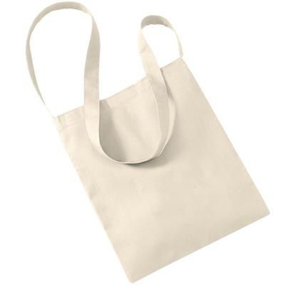 Picture of WESTFORD MILL BIODEGRADABLE ORGANIC COTTON SLING TOTE BAG with Long Handle & Velcro Closure.