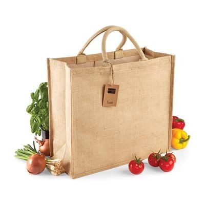 Picture of WESTFORD MILL JUMBO JUTE SHOPPER TOTE BAG in Natural.