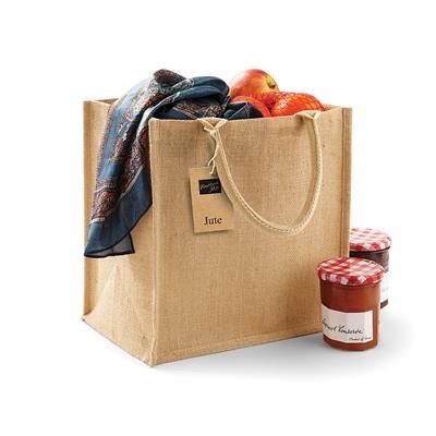 Picture of WESTFORD MILL JUTE MIDI SHOPPER TOTE BAG in Natural.