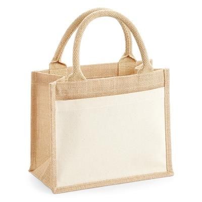 Picture of WESTFORD MILL SMALL JUTE BAG with Cotton Pocket.