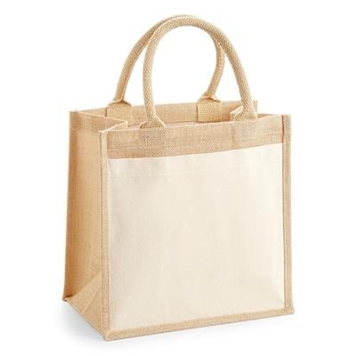 Picture of WESTFORD MILL MEDIUM JUTE BAG with Cotton Pocket.