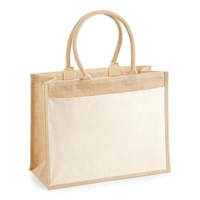 Picture of WESTFORD MILL LARGE JUTE BAG with Cotton Pocket.