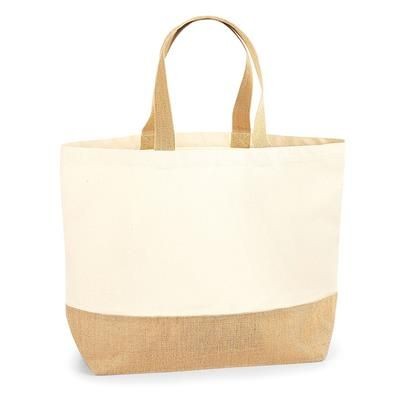 Picture of WESTFORD MILL LARGE CANVAS SHOPPER with Jute Base & Cotton Web Handles.