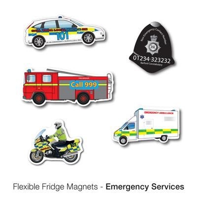 Picture of VARIOUS EMERGENCY VEHICLE SHAPE FLEXIBLE FRIDGE MAGNET.