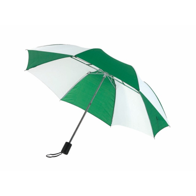 green and white umbrella