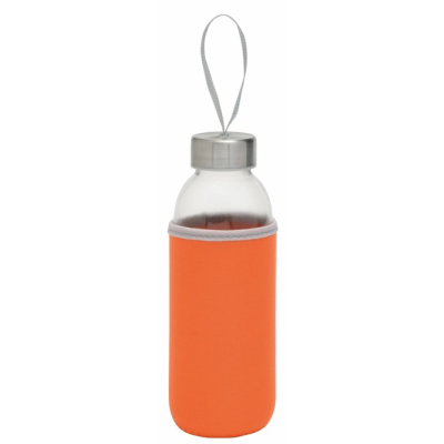Picture of TAKE WELL GLASS BOTTLE in Clear Transparent & Orange