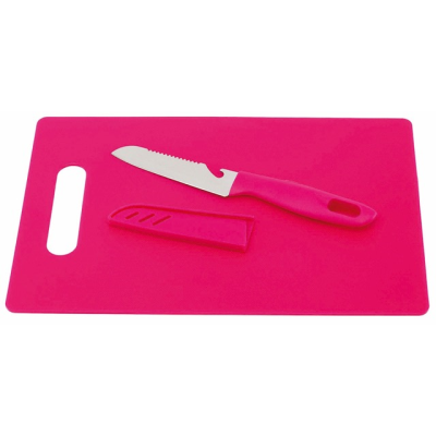 Picture of SUNNY KITCHEN CHOPPING BOARD & KNIFE SET in Pink