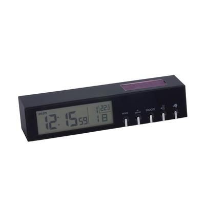 Picture of BLACK LINE SOLAR TABLE CLOCK in Black