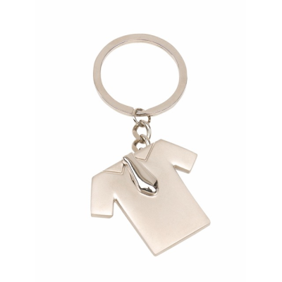 Picture of TIE SHIRT KEYRING in Silver Metal