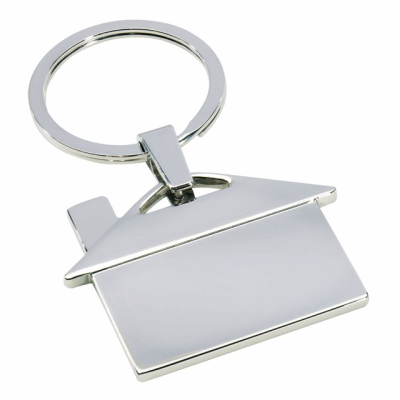 Picture of HOUSE SHAPE METAL KEYRING in Silver