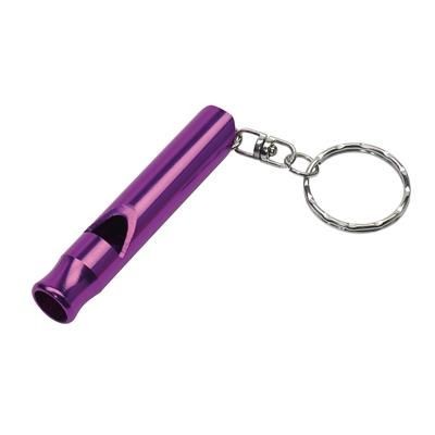 Picture of FLUTE ALUMINIUM METAL WHISTLE KEYRING in Lilac