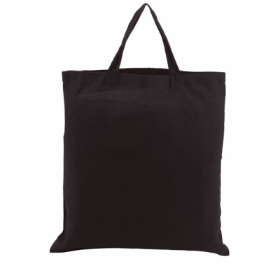 Picture of COTTON SHOPPER TOTE BAG with Short Handles in Black