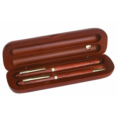 Picture of DOUBLE ROSEWOOD WOOD PEN SET in Wood Box