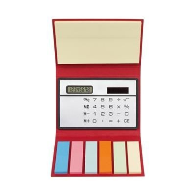 Picture of STICKY MEMO PAD & CALCULATOR in Red