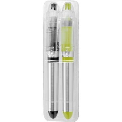Picture of COMPACT FINE LINER & HIGHLIGHTER PEN SET in Black & Yellow