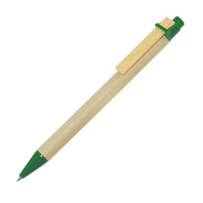 Picture of ECO RETRACTABLE BALL PEN in Natural & Green