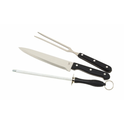 Picture of 3-PIECE STAINLESS STEEL METAL CARVING SET CARVE.