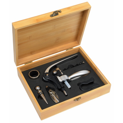 Picture of WINE SET NOBLE WINE SOMMELIER SET in Bamboo Box