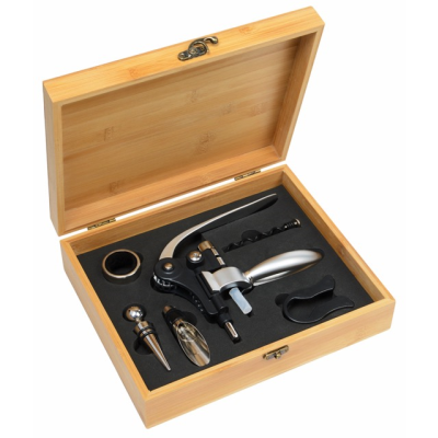 Picture of WINE SET NOBLE WINE SOMMELIER SET in Bamboo Box.