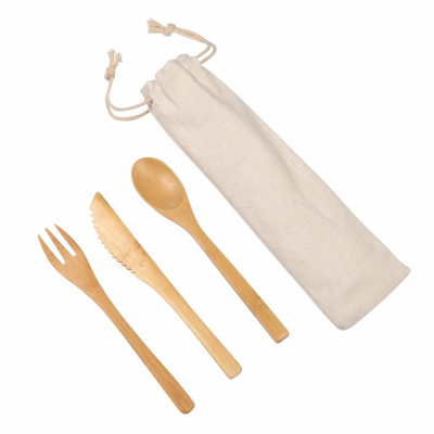 Picture of BAMBOO CUTLERY SET NATURAL TRIP.