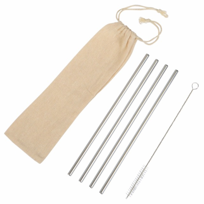 Picture of STAINLESS STEEL METAL STRAW KIT DRINK FRIENDLY.