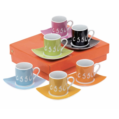 Picture of ESPRESSO SET LA DOLCE VITA CONSISTS OF 6 CUP with Saucers, Packed in Gift Box