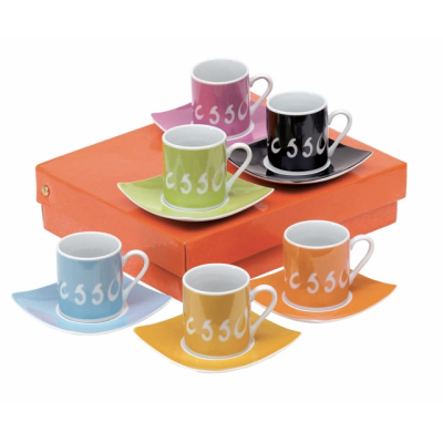 Picture of ESPRESSO SET LA DOLCE VITA CONSISTS OF 6 CUP with Saucers, Packed in Gift Box.