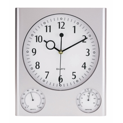 Picture of RECTANGULAR WALL CLOCK SATURN with Hygrometer & Thermometer