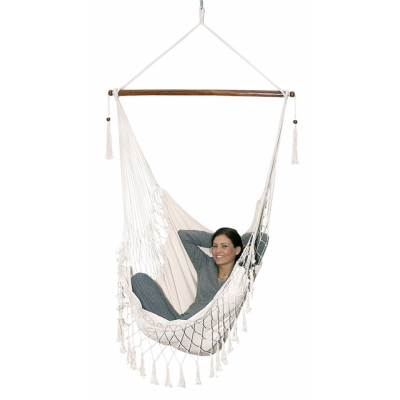 Picture of HANGING CHAIR HANG OUT ON STRONG WOOD ROD.