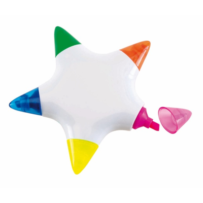 Picture of HIGHLIGHTER STAR with 5 Colours & Clear Transparent Middle Section