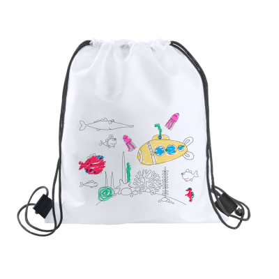 Picture of BACKYS COLOURING DRAWSTRING BAG.