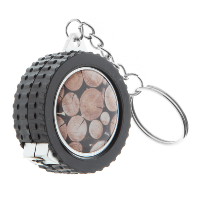 Picture of WHEEL KEYRING with Tape Measure.