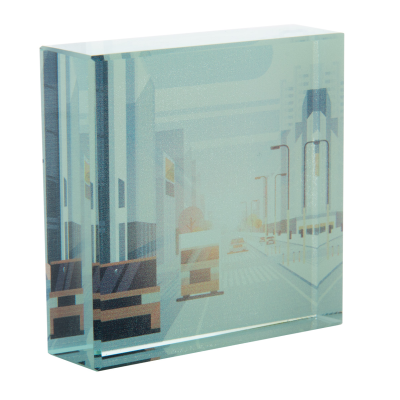 Picture of LOUISVILLE GLASS CUBE BLOCK.