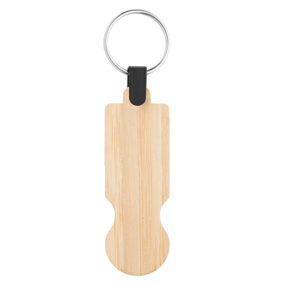 Picture of BOOCART BAMBOO TROLLEY COIN KEYRING