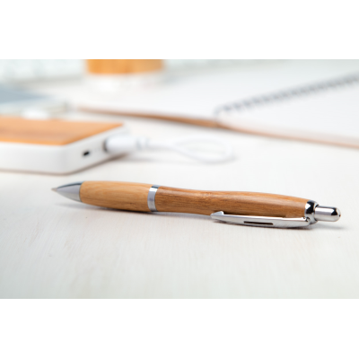 Picture of GLINDERY BAMBOO BALL PEN with Metal Clip