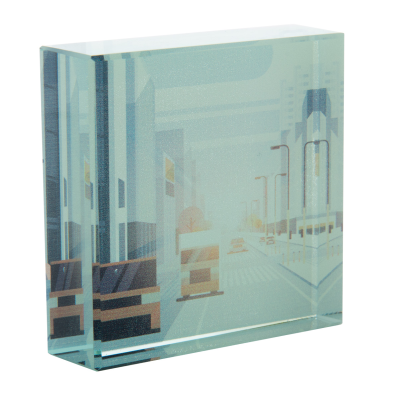 Picture of LOUISVILLE RECTANGULAR GLASS CUBE BLOCK FOR 3D ENGRAVING