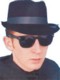 Picture of BLUES BROTHERS BLACK FLOCKED HAT with Black Band
