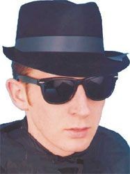 Picture of BLUES BROTHERS BLACK FLOCKED HAT with Black Band.