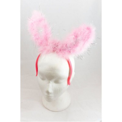 Picture of FLASHING BUNNY RABBIT EARS in Pink with Fur Trim.