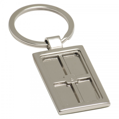 RECTANGULAR ALLOY INJECTION KEYRING