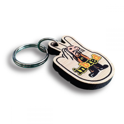 Picture of PRINTED BAMBOO KEYRING (UK MADE: BESPOKE 50MM)