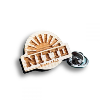 Picture of ENGRAVED BAMBOO BADGE (UK MADE: BESPOKE 25MM)